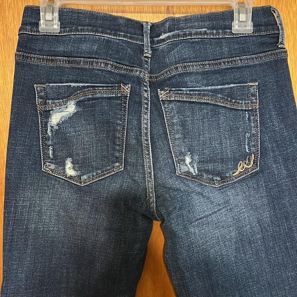 Express Jeans Legging MIA Midrise 8s NWOT Destructed Dark Wash - Picture 3 of 12
